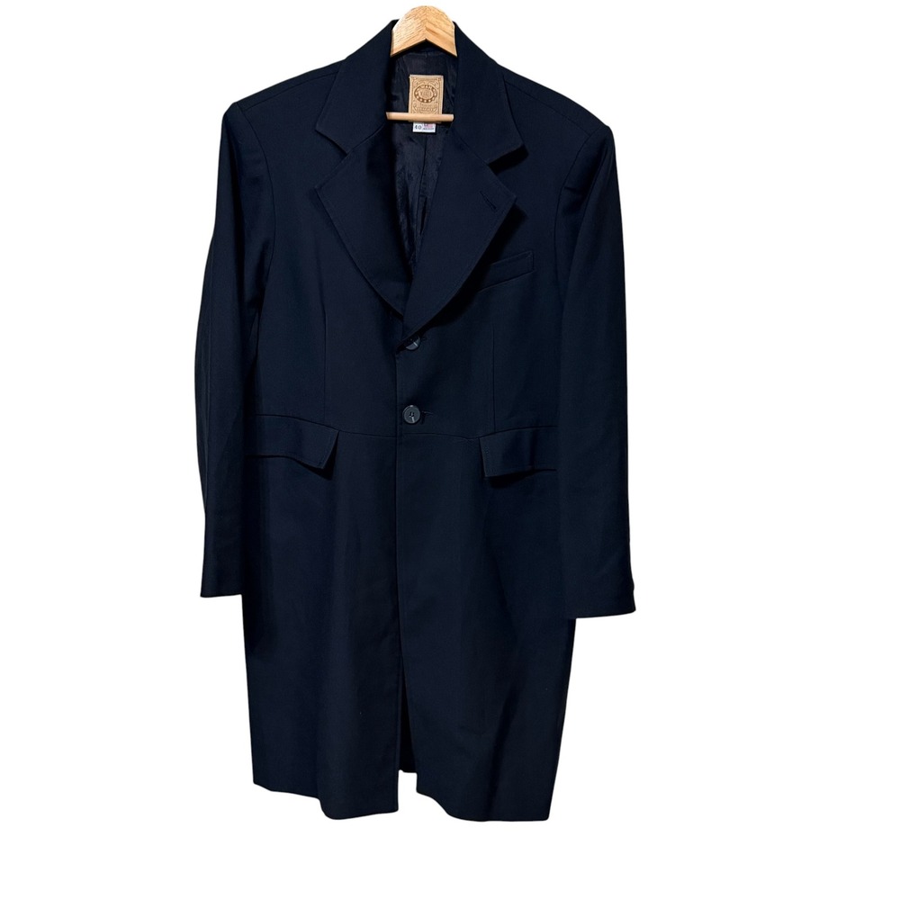 Wah Maker Frontier Clothing Men Black Wool Blend Frock Coat Jacket 40 538489 USA